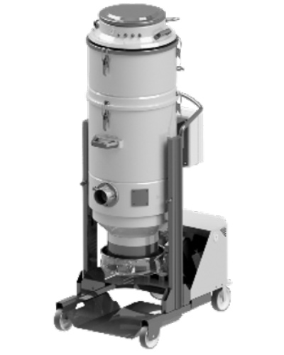Aspirateur monophasé MAD450 LP PN pour poussières fines en acier peint , compact et mobile