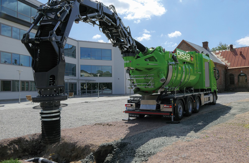 Camion aspiratrice excavatrice chantier